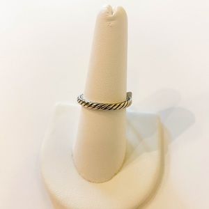 David Yurman 3MM Cabled Stack Ring Silver Size 8